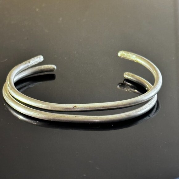 Sterling Silver 925 Cuff Bracelets Handmade Rustic Bangles - Picture 9 of 11